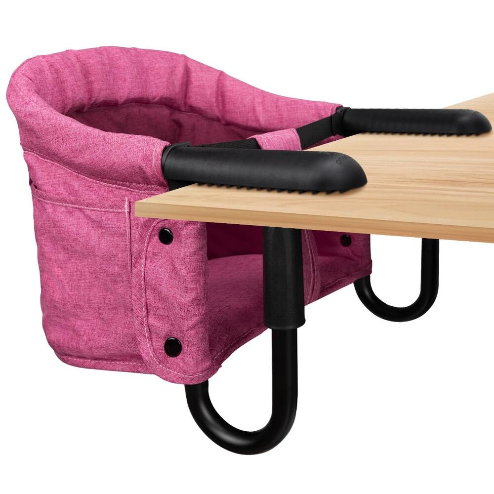 Hook On High Chair with Carry Bag - Portable & Foldable (6-36 Months)- Rose Red